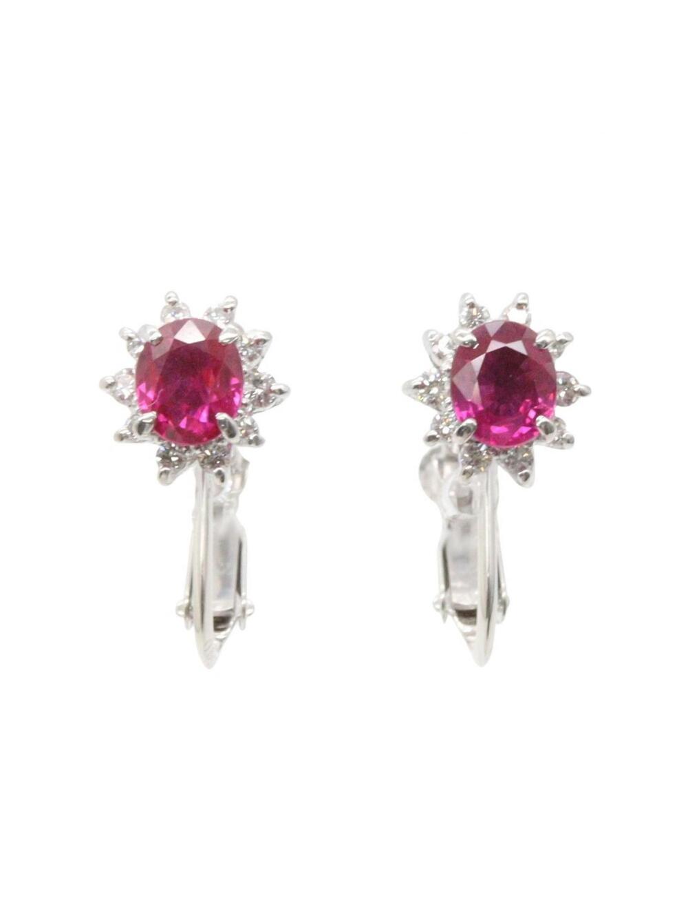 Jewelry Ruby Earring Platinum Diamond #368785J61B